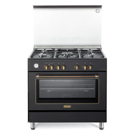De’Longhi, Cucina a Gas con Forno Elettrico Multifunzione, 90x60 cm, Antracite