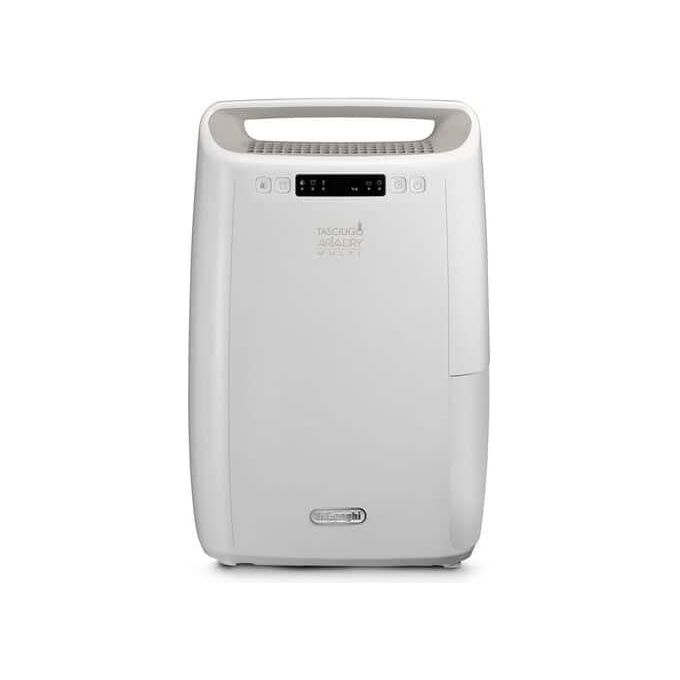 De'Longhi DEXD214RF Tasciugo AriaDry Multi Deumidificatore Portatile con Filtrazione a 3 Azioni Funzione Asciutto Umidificazione 14L-Giorno R290 Serbatoio Rimovibile Bianco