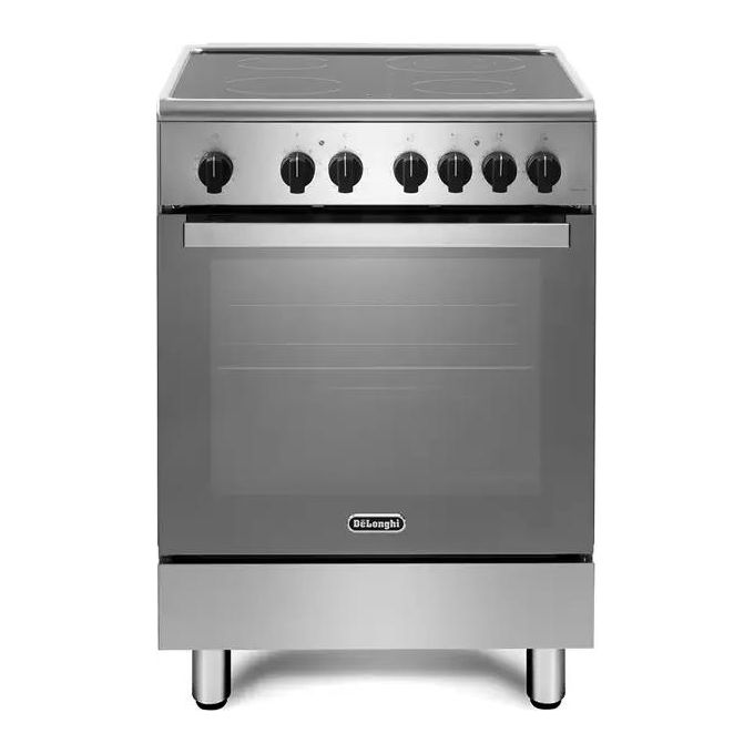 Image of De Longhi DMX64VL Cucina Elettrica 4 Fuochi Forno Elettrico Multifunzione Larghezza x Profondita' 60 x 60 cm colore Inox