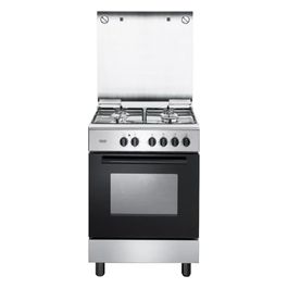 De Longhi FMX 64 L Cucina a Gas 4 Fuochi Forno Elettrico Ventilato con Grill Larghezza x Profondità 60x60 cm Classe energetica A colore Inox