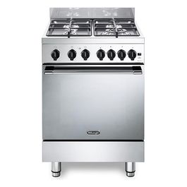 De Longhi GEMMA 66 GV2 Linea Gemma Cucina a Gas Libera Installazione Forno a Gas Ventilato 4 Fuochi Classe energetica A Bruciatore Tripla Corona 6 Funzioni 90 cm Acciaio Inox