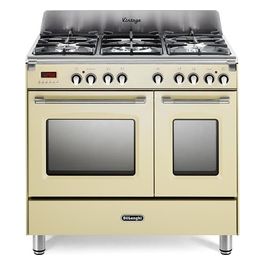 De Longhi MEM 965T BX ED Linea MasterCook Cucina a Gas Libera Installazione Doppio Forno elettrico 5 Fuochi Griglie in Ghisa Classe energetica A/B Bruciatore Tripla Corona Programmatore Elettronico 8 Funzioni 90 cm Crema