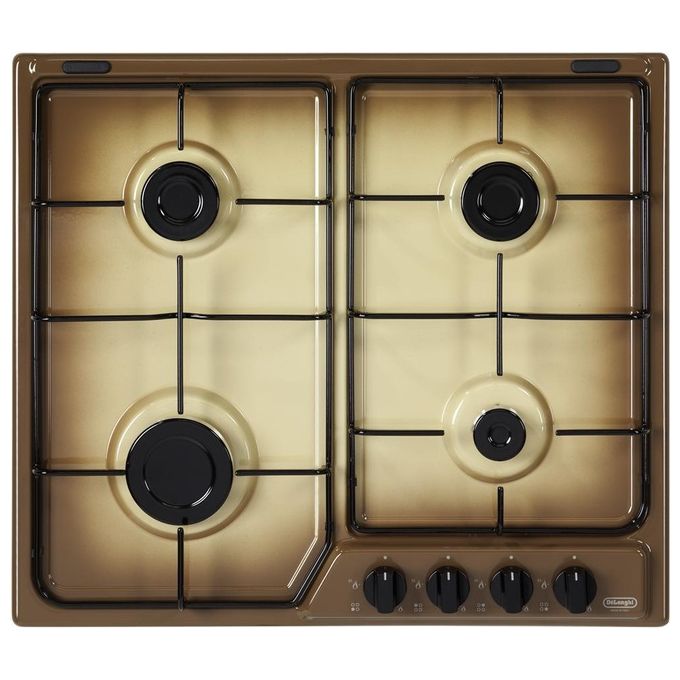 DeLonghi YTF 46 ASV Piano cottura a Gas 4 Zone  Comandi Frontali Griglie in piattina smaltata 60 cm Terra di Francia