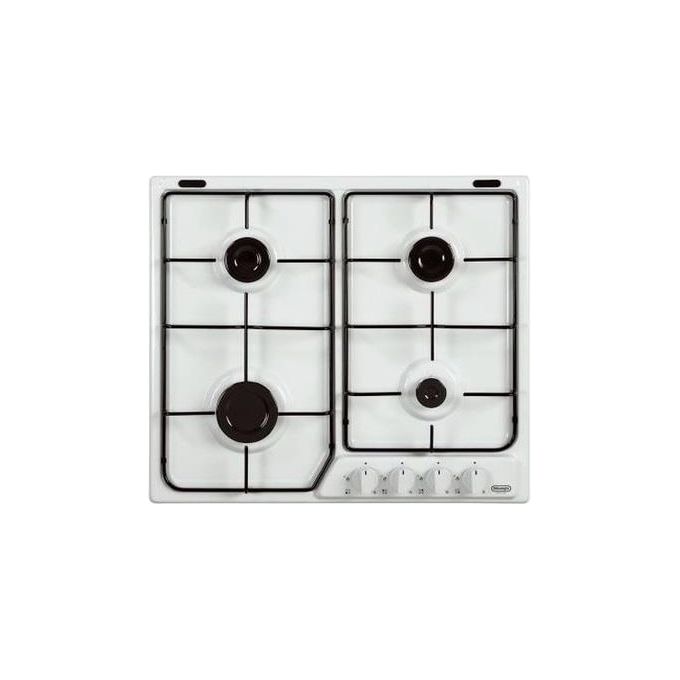 DeLonghi YBF46 ASV Piano Cottura a Gas 4 Zone con valvole di sicurezza Griglie in piattina smaltata 60 cm Bianco