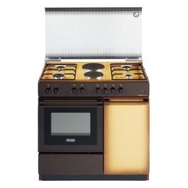 De Longhi SEK 8542 N ED Linea Smart Cucina a Gas Libera Installazione Forno Elettrico 4 Fuochi + 2 Piastre Elettriche Classe energetica B Grill Elettrico Coperchio in Cristallo 3 Funzioni 86 cm Coppertone