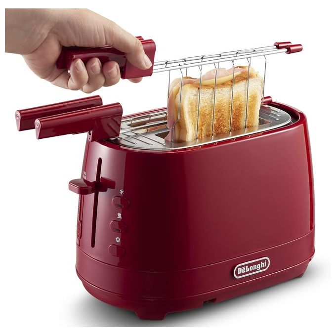 Image of DeLonghi CTLAP2203R Tostapane a 2 Scomparti Potenza 550 W Rosso