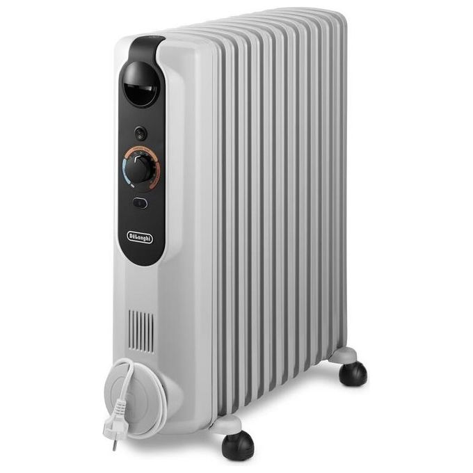 Image of De Longhi TRRSE1225 Radiatore Termosifone Elettrico ad Olio Stufa Portatile 10 Elementi Potenza 2500 Watt colore Bianco Radia-s Easytronic