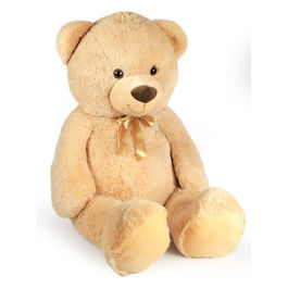 Orso Beige 130cm con Fiocco Imbottitura Materiale 100% Riciclato