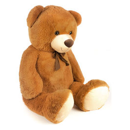 Orso Marrone 130cm con Fiocco Imbottitura Materiale 100% Riciclato