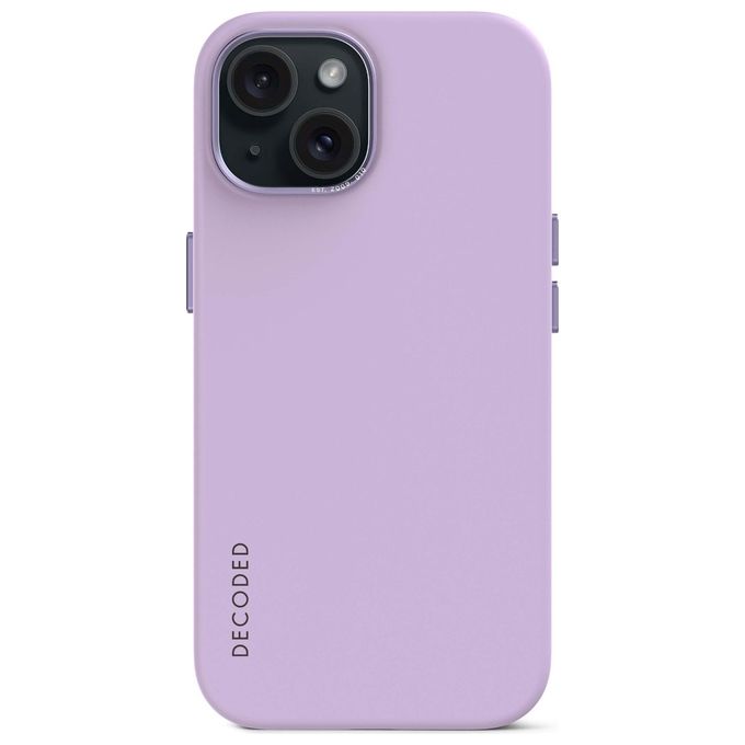 Decoded AntiMicrobial Silicone Cover Posteriore per iPhone 15 Plus Lavanda
