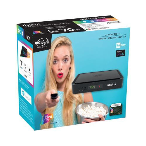 RICD1251 Q99 Decoder Combo Tivùsat 4K DVB-S2 DVB-T2 HEVC Main 10 HbbTV Doppio Tuner PVR Smartcard inclusa