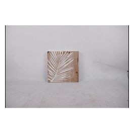 Decorazione Murale Quadrata Leaf II in Mdf 30X30X4 cm Bianco