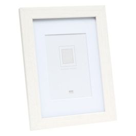 Cornice Portafoto 30x45cm in Legno Bianco con Passepartout