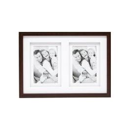 S65KQ2 Cornice Portafoto 2x15x20cm in Legno Galerie con Passepartout Marrone