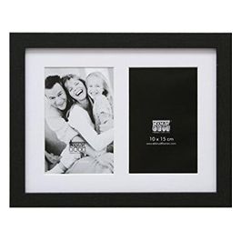 S66KA2 Galerie Cornice Portafoto 2x13x18cm in Legno Nero con Passepartout