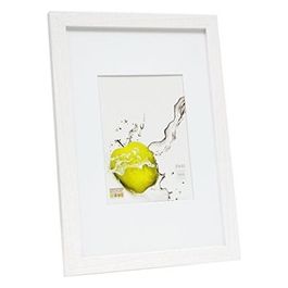 S66KF1 P1 Cornice Portafoto in Legno 20x30cm Bianco con Passepartout