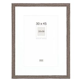 S66KH3 P1 Cornice Portafoto 30x45cm in Legno Grigio Quercia con Passepartout