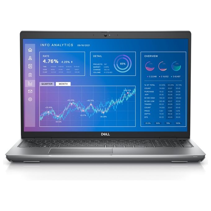 Dell Precision 3571 Notebook, Processore Intel Core i7-12700H, Ram 16Gb, Hdd 512Gb SSD, Display 15.6'', NVIDIA RTX A1000 4GB, Windows 10 Pro