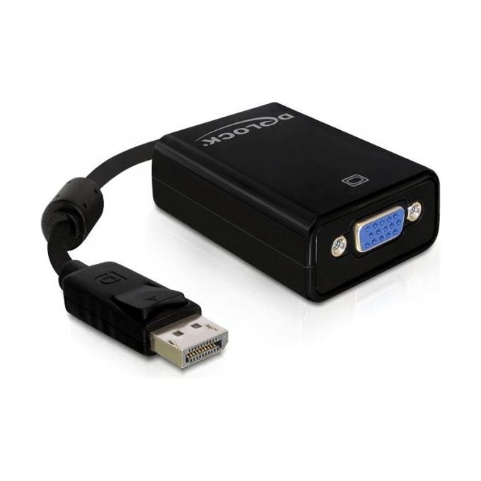 Image of DeLOCK Adattatore Video 0.125mt VGA (D-Sub) DisplayPort Nero