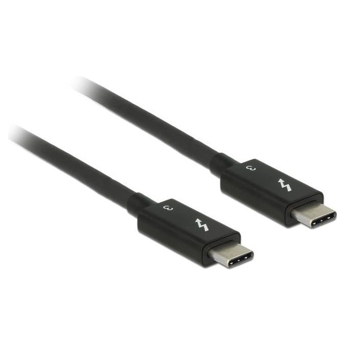 Image of DeLOCK Connettore del Cavo USB Thunderbolt 3 (40 GB-s) Connettore Passivo 0.5mt 5 A Nero