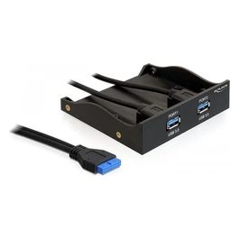 DeLOCK Pannello Frontale per Due Porte USB 19-Poli 3.0 da 3.5 Pollici a 5.25 Pollici