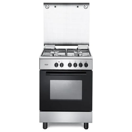 Cucina a Gas 4 Fuochi con Forno Elettrico Inox/Nero