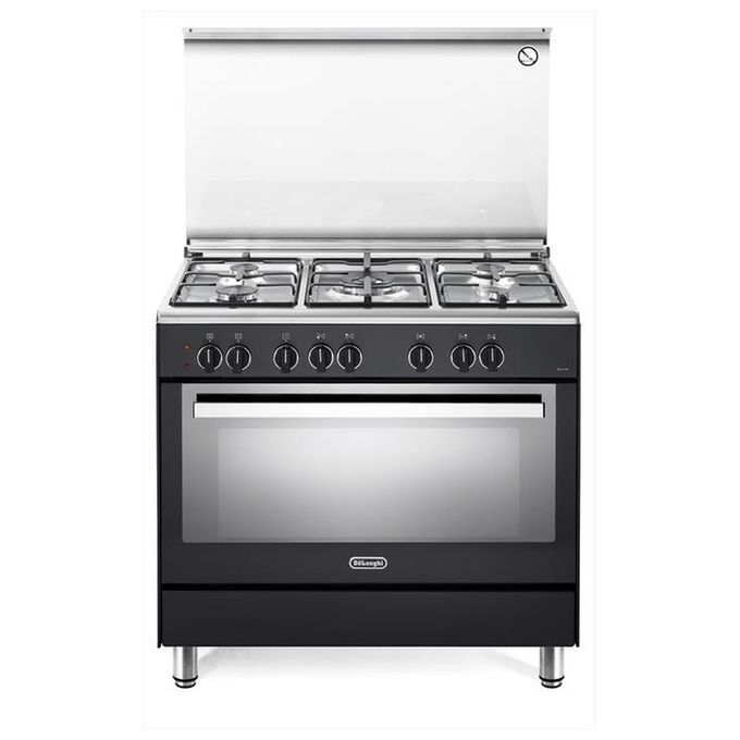 De'Longhi PEMA 96 SG Cucina Piano Gas 5 Fuochi Forno Elettrico 87 L Classe A (90x60x90 cm) colore Nero