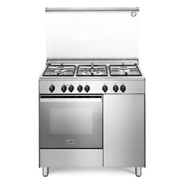 De Longhi DEMX 96 B5 ED Linea Design Cucina a Gas Libera Installazione Forno Elettrico 5 Fuochi Classe energetica A Bruciatore Tripla Corona Contaminuti Piedoni Regolabili 8 Funzioni 90 cm Acciaio Inox