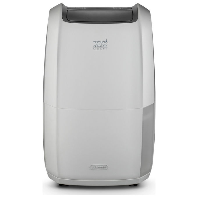 De'Longhi DDSX225 Tasciugo AriaDry Multi Deumidificatore 25 L-giorno 90 m³ Filtro Bio Silver Funzione Laundry Antigelo 44 dB colore Grigio
