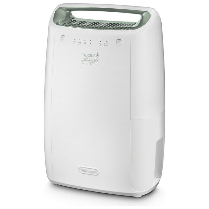 De Longhi Deumidificatore, 12L 24h, Bianco, Filtro Aria, Silenzioso