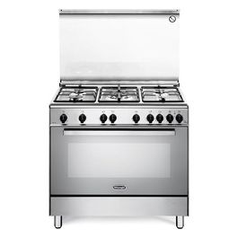 DeLonghi DGVX96ED2 Cucina a Gas 5 Fuochi Forno a Gas Ventilato 6 Funzioni 90 x 60 cm Inox