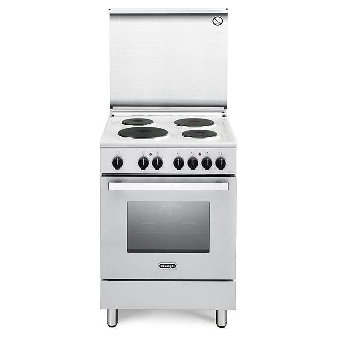 DeLonghi DMW 64 P ED Cucina Elettrica con Forno Elettrico Linea Design 4 Piastre Elettriche Classe energetica A 7 Funzioni 60x60 cm Acciaio Inox