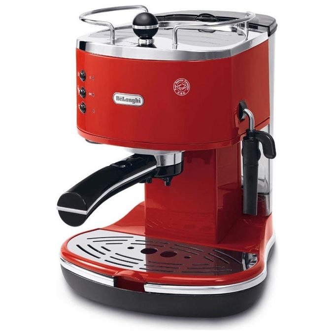 DeLonghi ECO311.R Icona Macchina da Caffe' Sistema Manuale Potenza 1100 W Capacita' 1,4 Litri Cappuccino System Porta Filtro Rosso