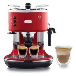 DeLonghi ECO311.R Icona Macchina da Caffe' Sistema Manuale Potenza 1100 W Capacita' 1,4 Litri Cappuccino System Porta Filtro Rosso