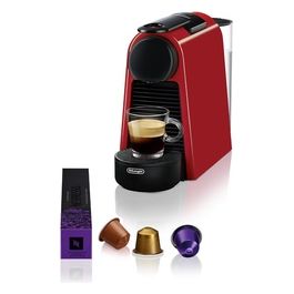 DeLonghi EN85.R Essenza Mini Macchina da Caffe' Sistema Nespresso Potenza 1150 W Capacita' 0,6 Litri Flow Stop Funzione Latte Rosso