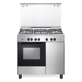 DeLonghi FMX 96 B5 ED Cucina a Gas con Forno Elettrico Linea Design 5 Fuochi Classe energetica A 6 Funzioni 90x60 cm Acciaio Inox