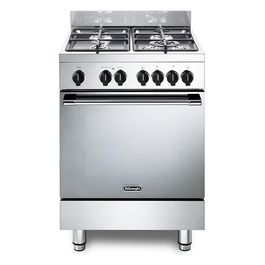 De Longhi GEMMA 66 M2 ED Linea Gemma Cucina a Gas Libera Installazione Forno Elettrico 4 Fuochi Griglie in Ghisa Classe energetica A Bruciatore Tripla Corona 3D Vent Pizza Stone 9 Funzioni 60 cm Acciaio Inox