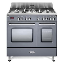 DeLonghi MEM965TGXED Cucina da Accosto Classe Energetica A 5 Fuochi 2 Forni Elettrici Scaldavivande 90 cm Grigio