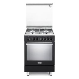 De Longhi PEMA 64 ED Linea Premium Cucina a Gas Libera Installazione Forno Elettrico 4 Fuochi Classe energetica A Bruciatore Tripla Corona Coperchio in Cristallo Piedoni Regolabili 9 Funzioni 60 cm Antracite