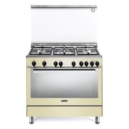 DeLonghi PGVC96ED2 Cucina 90x60cm 4 Fuochi Plus 1 Tripla Corona Forno a Gas Ventilanto Inox