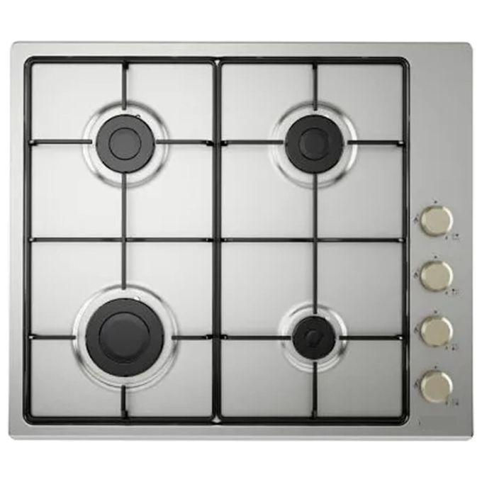 DeLonghi Piano Cottura Ylg 60 L Inox Later 4 Fuochi Griglie Smaltate Nero Lucido lxp 59.5x51cm