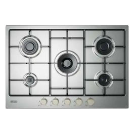 De longhi piano cottura a gas ylg 75 f 5 fuochi 75 cm acciaio inox griglie smaltate