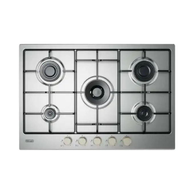 De longhi piano cottura a gas ylg 75 f 5 fuochi 75 cm acciaio inox griglie smaltate