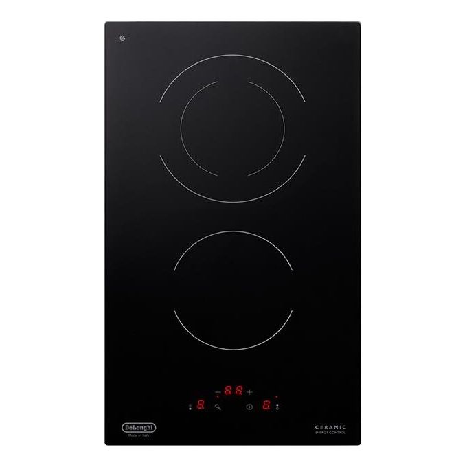 DeLonghi PVC31N Piano Cottura Piastre Radianti 2 Zone Funzione Pausa Comandi Touch Control 30 cm Nero