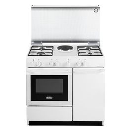 De Longhi SEW 8541 N ED Linea Smart Cucina a Gas Libera Installazione Forno Elettrico 4 Fuochi + 1 Piastra Elettrica Classe energetica B Grill Elettrico Coperchio in Cristallo 3 Funzioni 86 cm Bianco