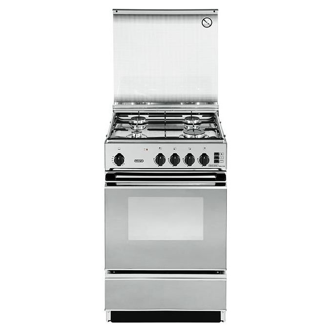 De Longhi SGGX 554 N ED Linea Smart Cucina a Gas Libera Installazione Forno a Gas 4 Fuochi Classe energetica A Grill Elettrico 3 Funzioni 50 cm Acciaio Inox