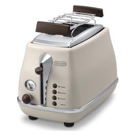 DeLonghi CTOV2103.BG Tostapane a 2 Scomparti Potenza 900 W Vintage Crema