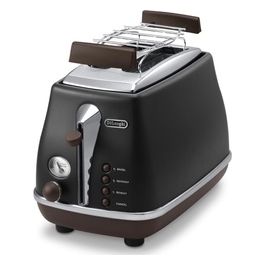 DeLonghi CTOV2103.BK Tostapane a 2 Scomparti Potenza 900 W Vintage Nero