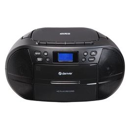 Denver Stereo Portatile Boombox TDC-280BLACK con Radio Dab  / FM Lettore di Cassette Riproduttore CD Ingresso AUX Volume: 2 x 15 W