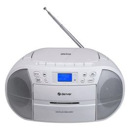 Stereo Portatile Boombox TDC-280WHITE con Radio Dab  / FM Lettore di Cassette Riproduttore CD Ingresso AUX Volume: 2 x 15 W